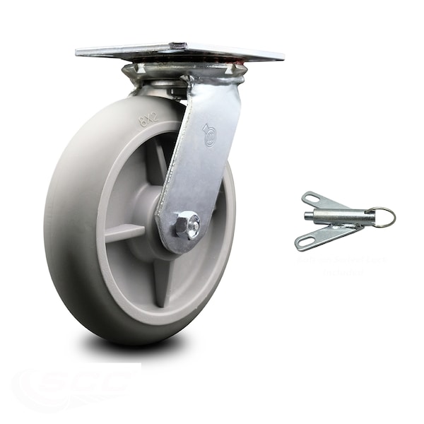Service Caster 8 Inch Heavy Duty Thermoplastic Caster with Ball Bearing and Swivel Lock SCC SCC-35S820-TPRBD-BSL - main